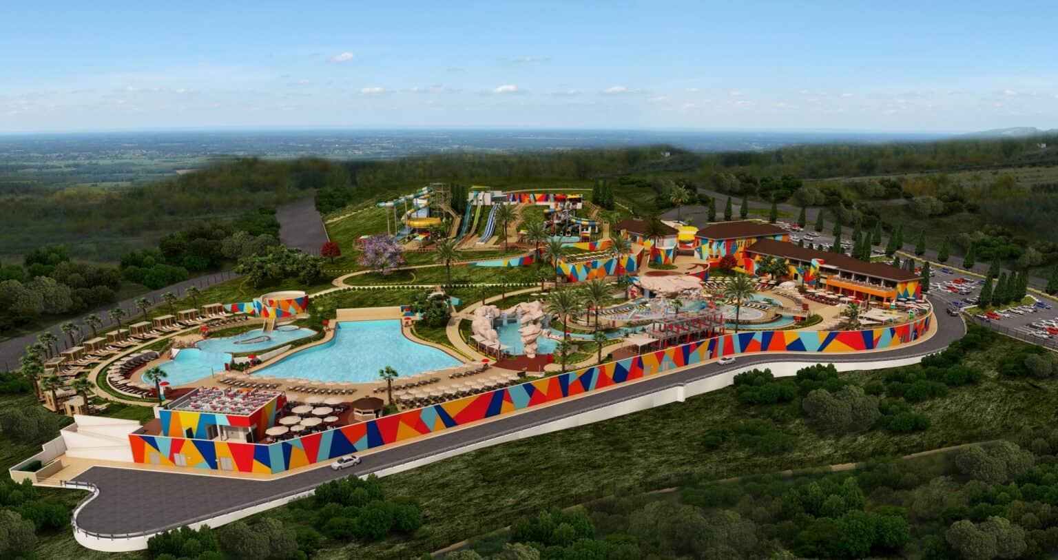 Sunrise Waterpark Aerial View of Slide